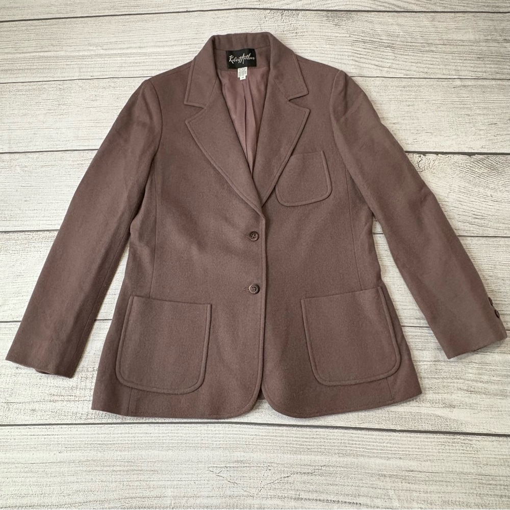 Vintage 80's Women's Robert Arthur Wool Mauve Purple Blazer Size‎ 16